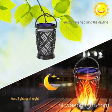 Outdoorhangende zonne -lantaarn flikkerende vlam Solar Torch Light Waterdichte LED LED Flame Paraplu Licht Landschap Decoratief licht